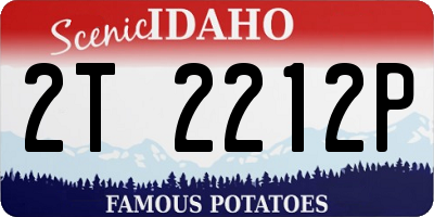 ID license plate 2T2212P
