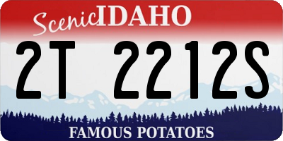 ID license plate 2T2212S