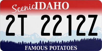 ID license plate 2T2212Z