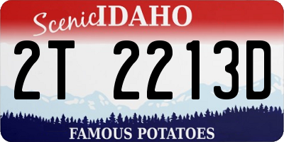 ID license plate 2T2213D