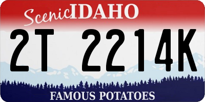 ID license plate 2T2214K