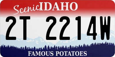ID license plate 2T2214W
