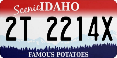 ID license plate 2T2214X