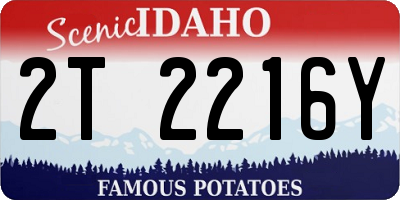 ID license plate 2T2216Y
