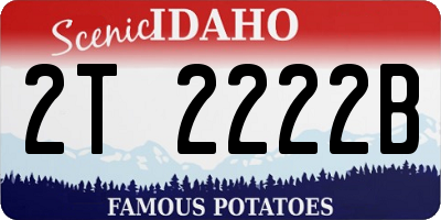 ID license plate 2T2222B