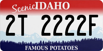 ID license plate 2T2222F