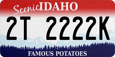 ID license plate 2T2222K