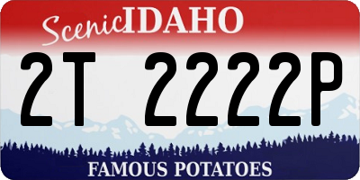 ID license plate 2T2222P
