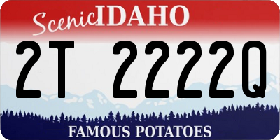 ID license plate 2T2222Q