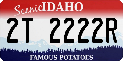 ID license plate 2T2222R