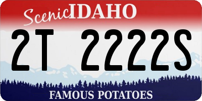 ID license plate 2T2222S