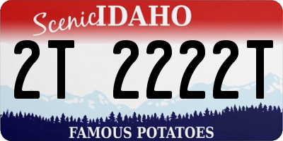 ID license plate 2T2222T