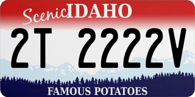 ID license plate 2T2222V
