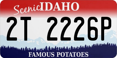 ID license plate 2T2226P