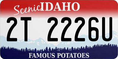 ID license plate 2T2226U