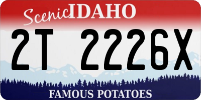 ID license plate 2T2226X