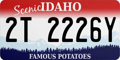ID license plate 2T2226Y
