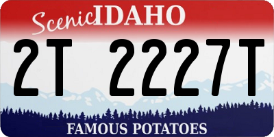 ID license plate 2T2227T
