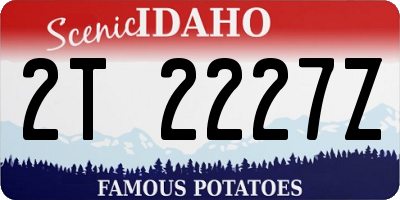 ID license plate 2T2227Z