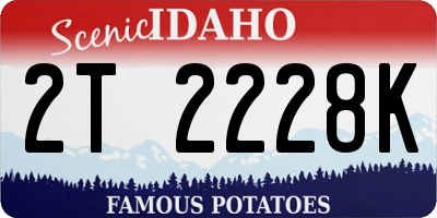 ID license plate 2T2228K