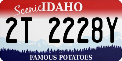 ID license plate 2T2228Y