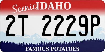 ID license plate 2T2229P