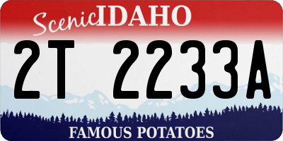 ID license plate 2T2233A