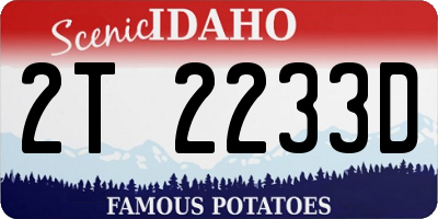 ID license plate 2T2233D