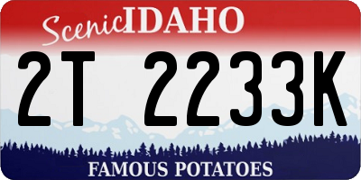 ID license plate 2T2233K