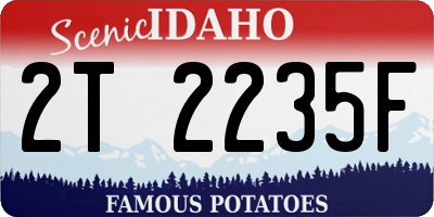 ID license plate 2T2235F