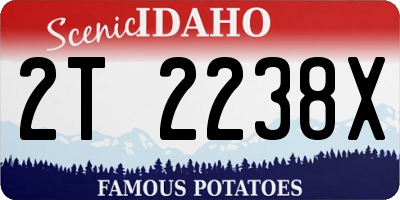 ID license plate 2T2238X