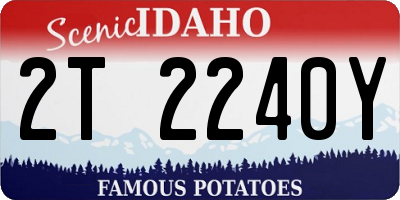 ID license plate 2T2240Y