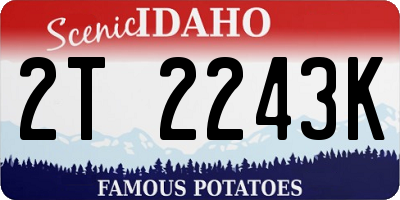 ID license plate 2T2243K