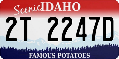 ID license plate 2T2247D