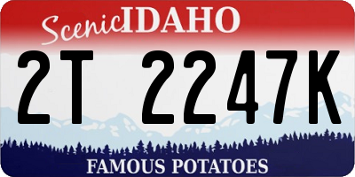 ID license plate 2T2247K