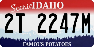 ID license plate 2T2247M