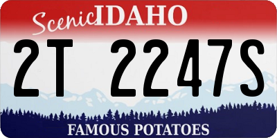 ID license plate 2T2247S