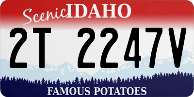 ID license plate 2T2247V