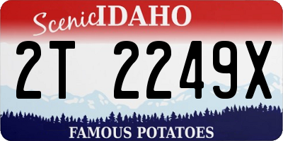 ID license plate 2T2249X