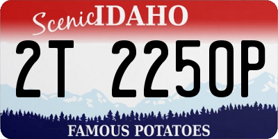ID license plate 2T2250P