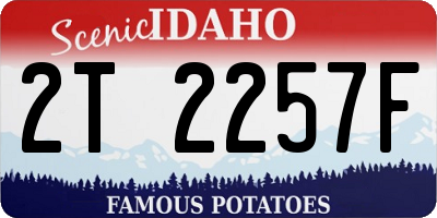ID license plate 2T2257F