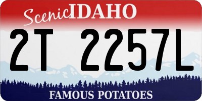 ID license plate 2T2257L