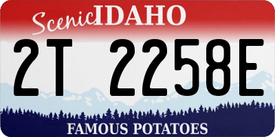 ID license plate 2T2258E
