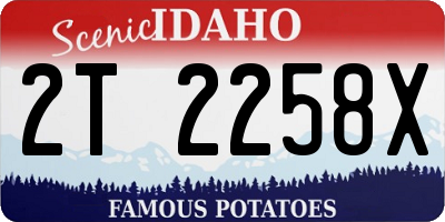 ID license plate 2T2258X