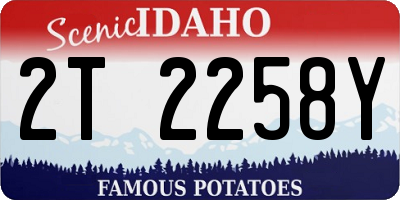 ID license plate 2T2258Y