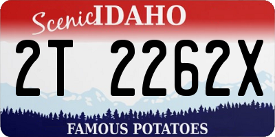 ID license plate 2T2262X