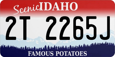 ID license plate 2T2265J