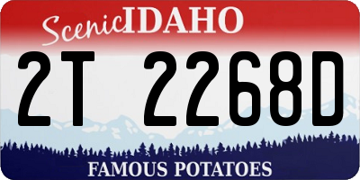 ID license plate 2T2268D