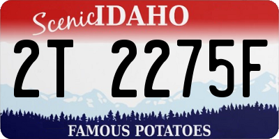 ID license plate 2T2275F