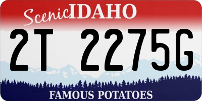 ID license plate 2T2275G